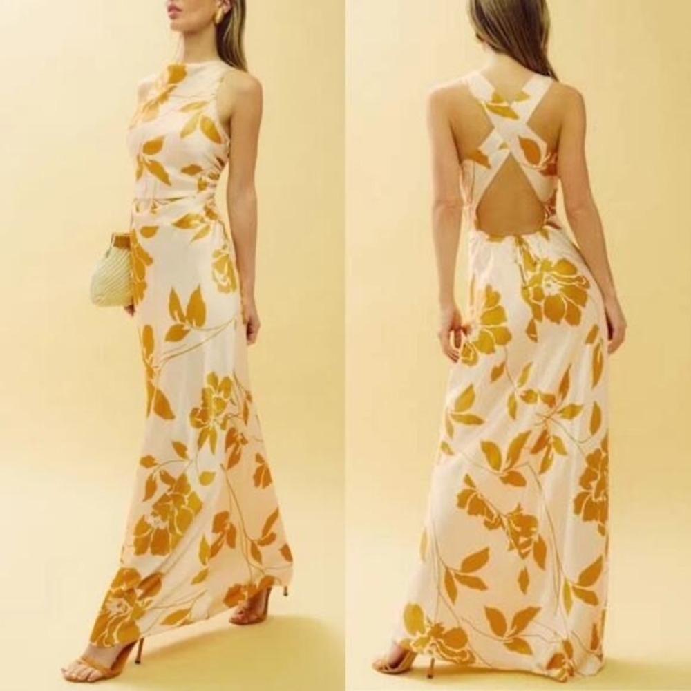Reformation Anaiis Silk Dress Low Back New with Tags size 4